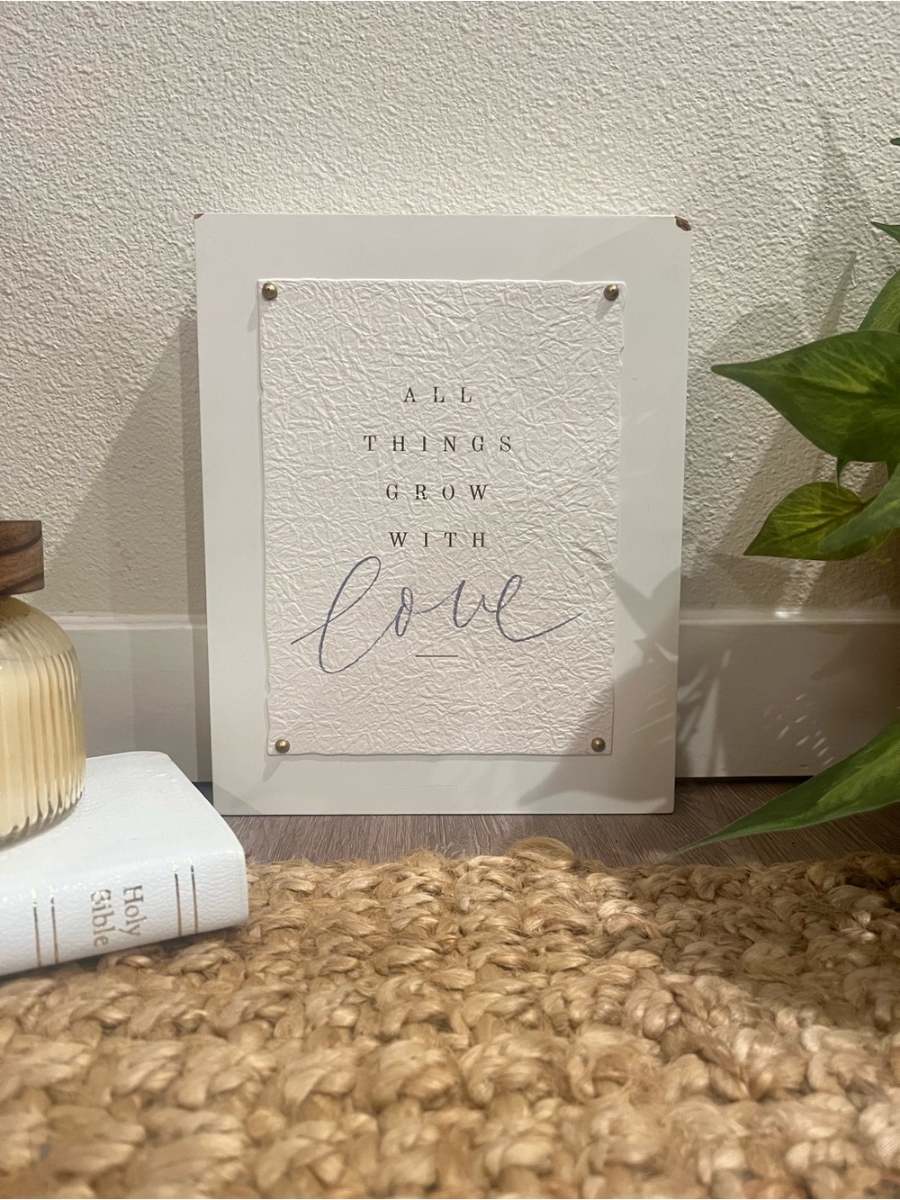 All Things Grow With Love Wall Art - White